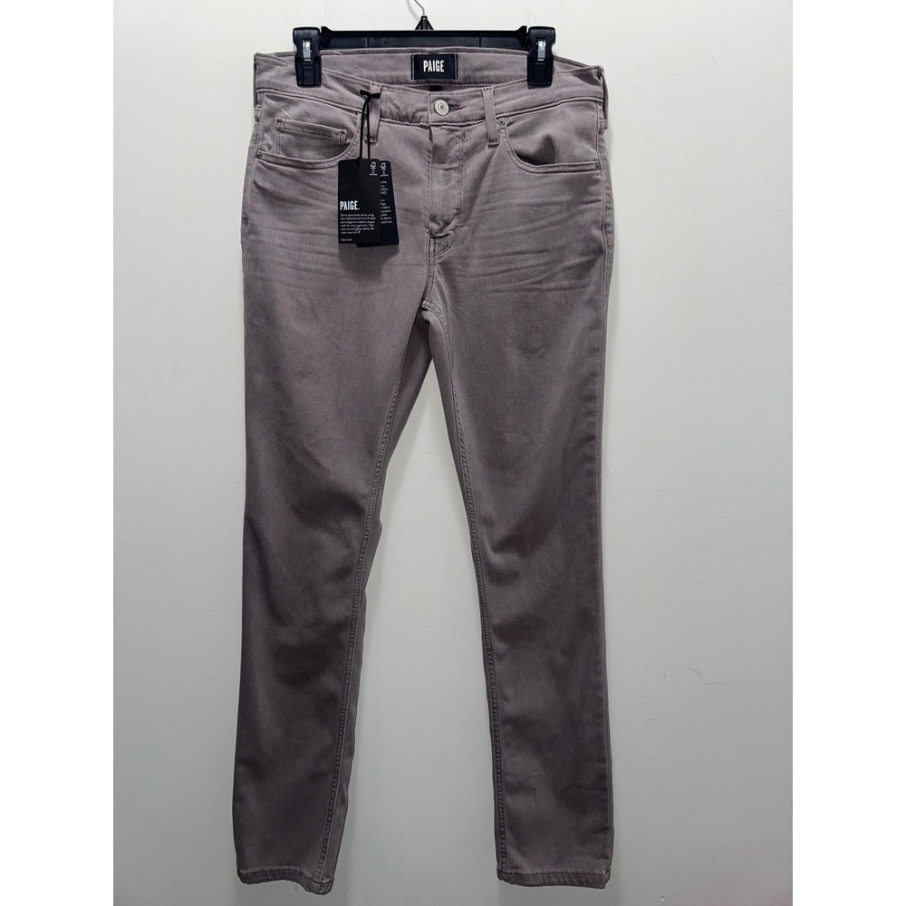 PAIGE Lennox Jeans Mens 32 Vintage Earl Grey Slim Fit Gray Denim Pants NWT